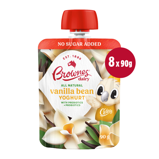 Brownes Dairy Vanilla Bean Natural Yoghurt (8 x 90g)