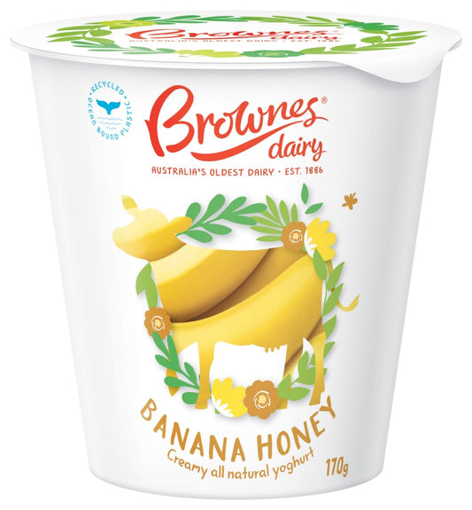 Brownes Dairy Banana Honey Natural Yoghurt 170g