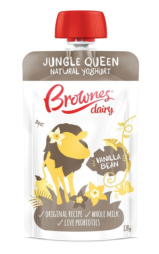 Brownes Dairy Jungle Queen Vanilla Bean Natural Yoghurt 8 x 120g