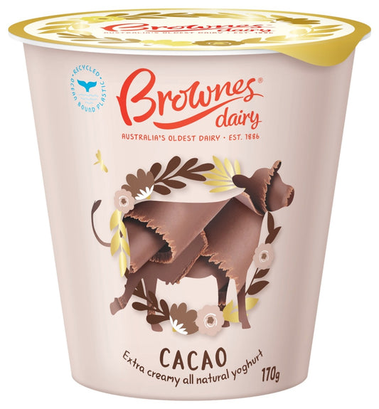Brownes Dairy Cacao Natural Yoghurt 170g
