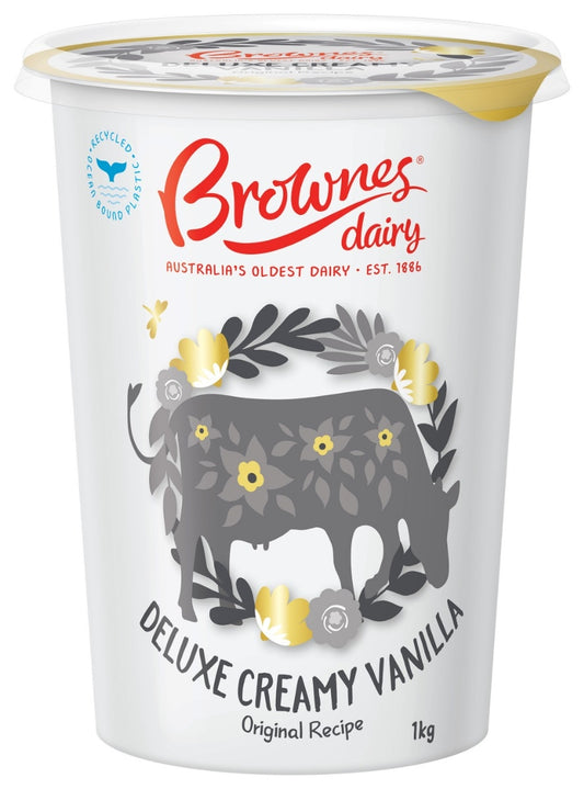 Brownes Dairy Deluxe Creamy Vanilla Natural Yoghurt 1Kg