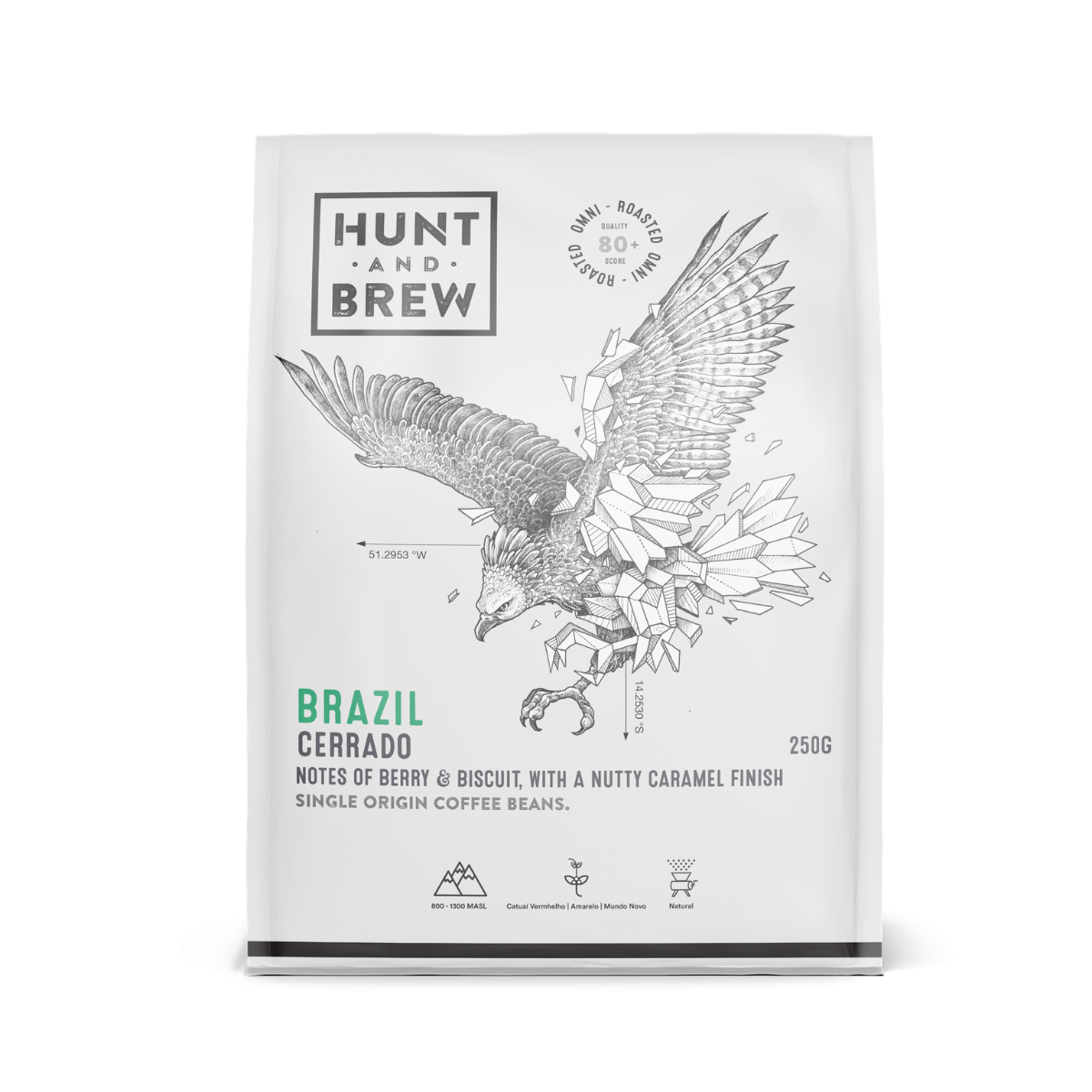Hunt and Brew | Brazil Single Origin Coffee Beans Box (250g x 4)