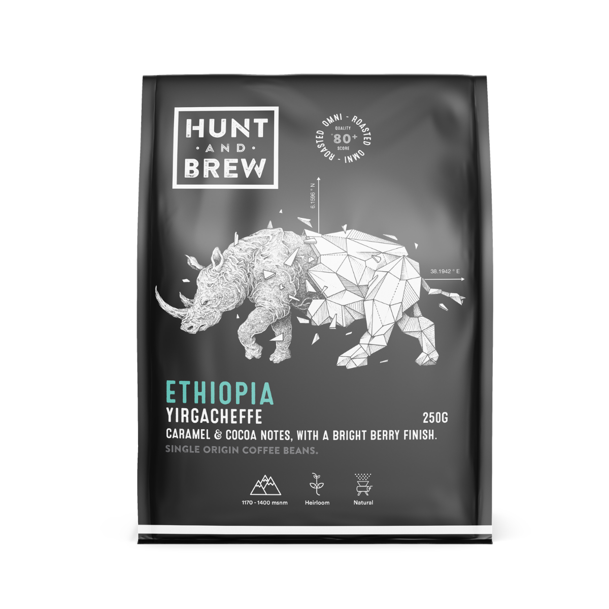 Hunt and Brew | Ethiopia Single Origin Coffee Beans Box (250g x 4)