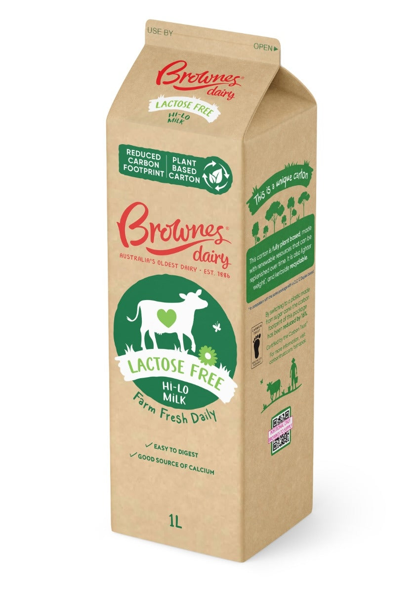 Brownes Dairy Lactose Free Hi-Lo Milk 1L