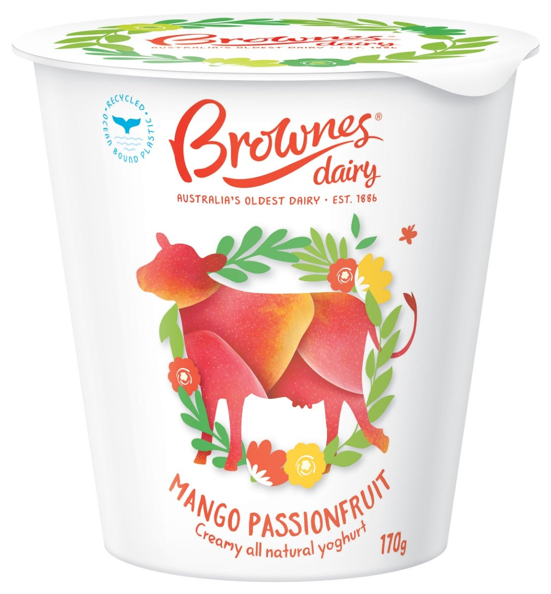 Brownes Dairy Mango Passion Natural Yoghurt 170g
