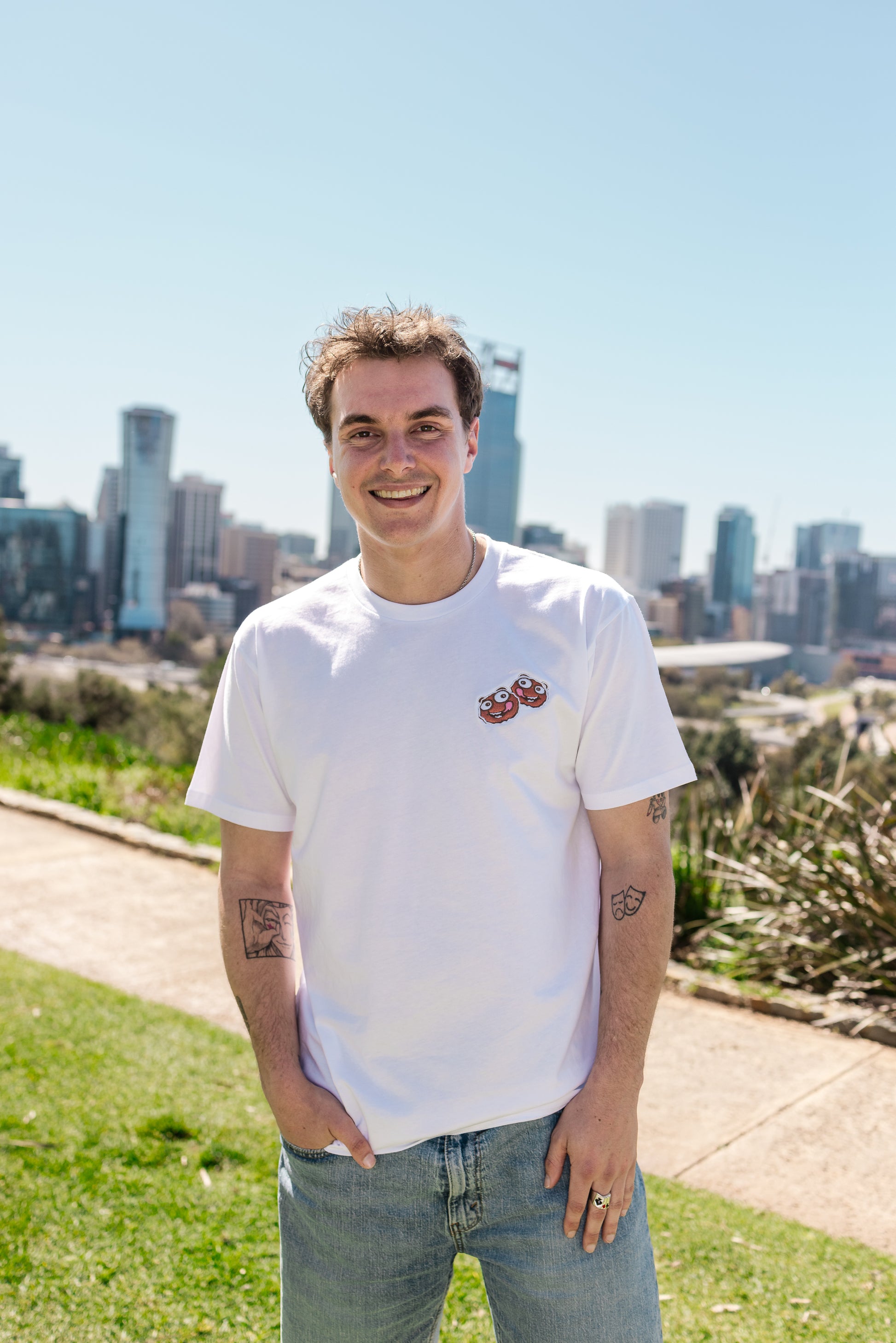 Dirt Dessert Limited Edition Embroidered White T-Shirt-L