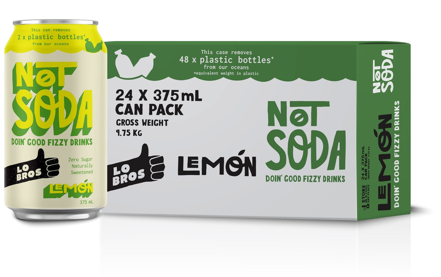 Lo Bros No Soda Lemon (24 x 375mL)