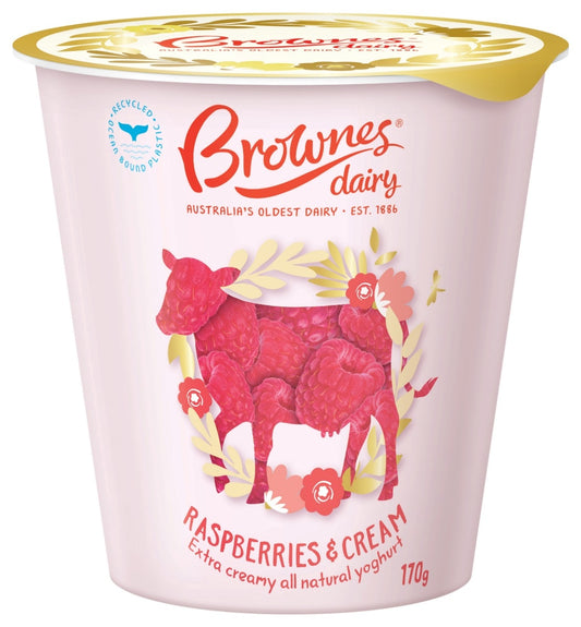 Brownes Raspberries & Cream Yoghurt 170g