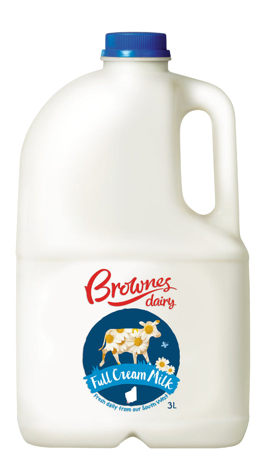 Brownes Dairy Full Cream Milk 3L