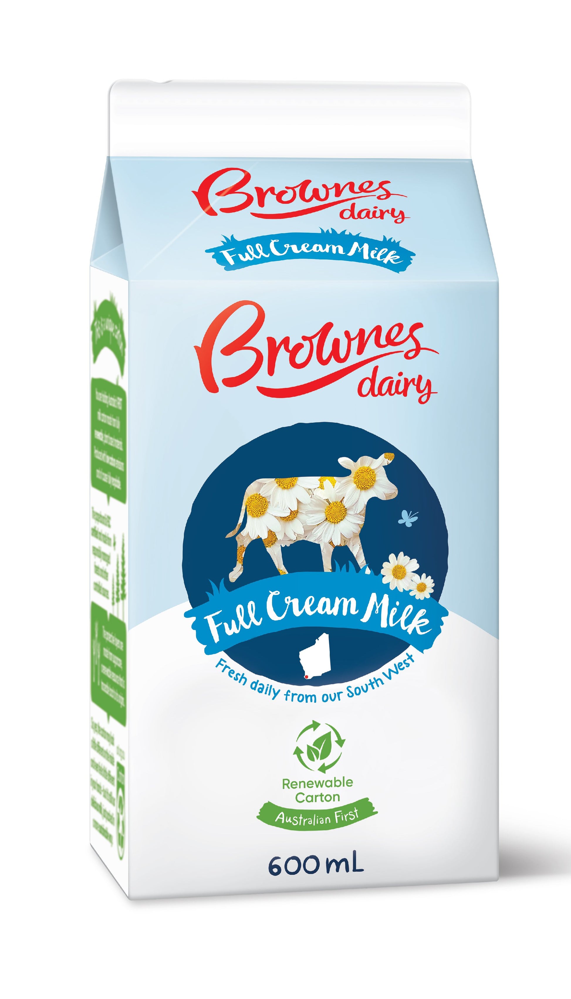 Brownes Dairy Full Cream Milk 600mL