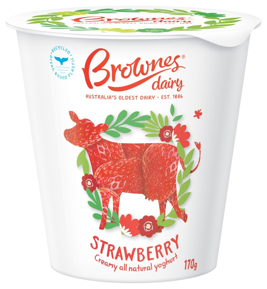 Brownes Dairy Strawberry Natural Yoghurt 170g