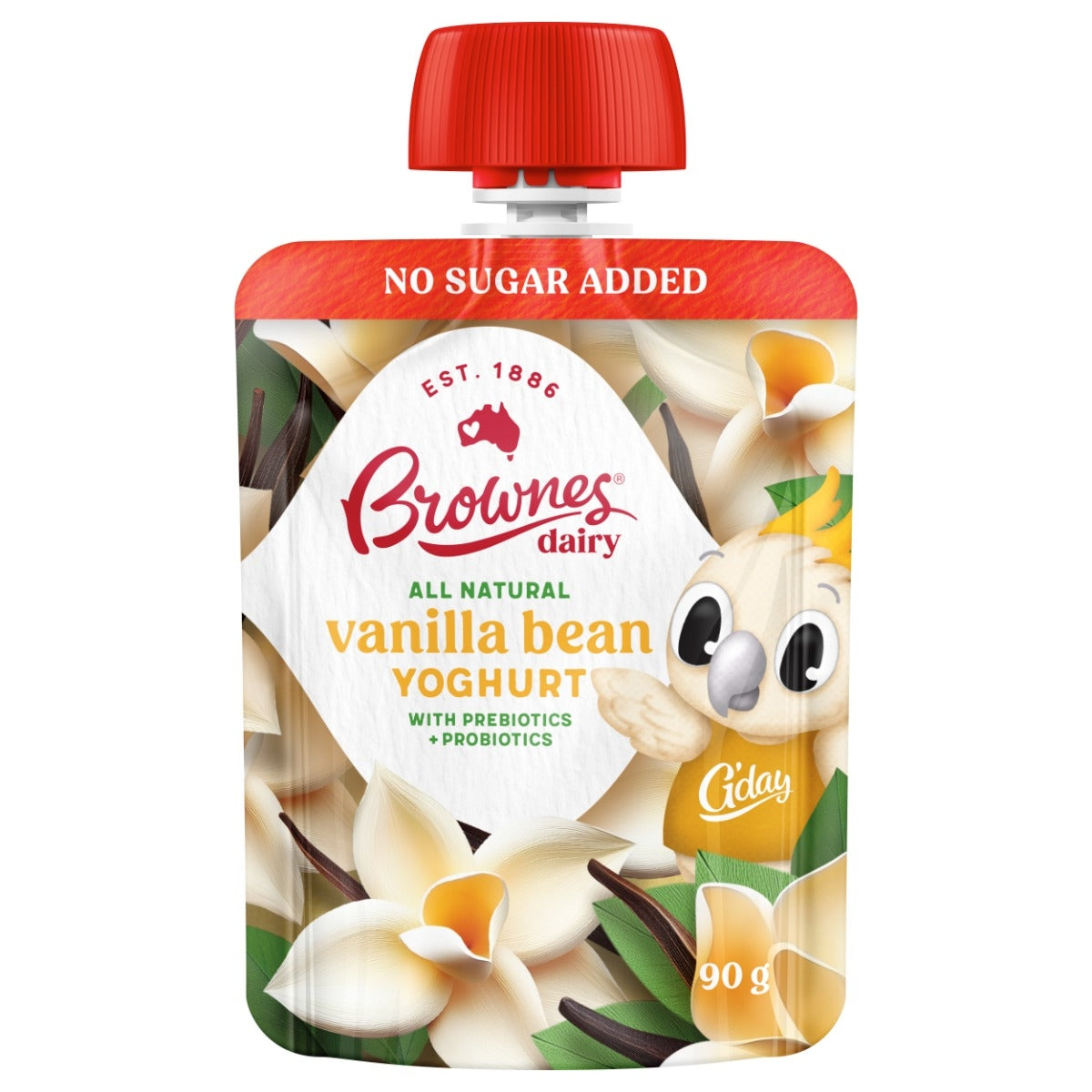 Brownes Dairy Vanilla Bean Natural Yoghurt (8 x 90g)