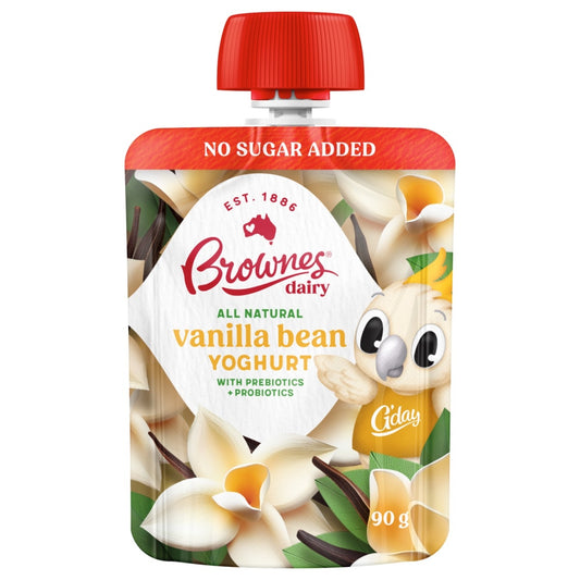 Brownes Dairy Vanilla Bean Natural Yoghurt (8 x 90g)