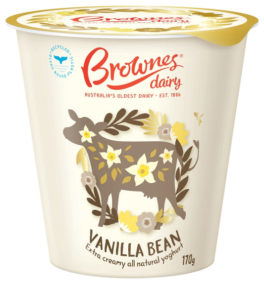 Brownes Dairy Vanilla Bean Natural Yoghurt 170g