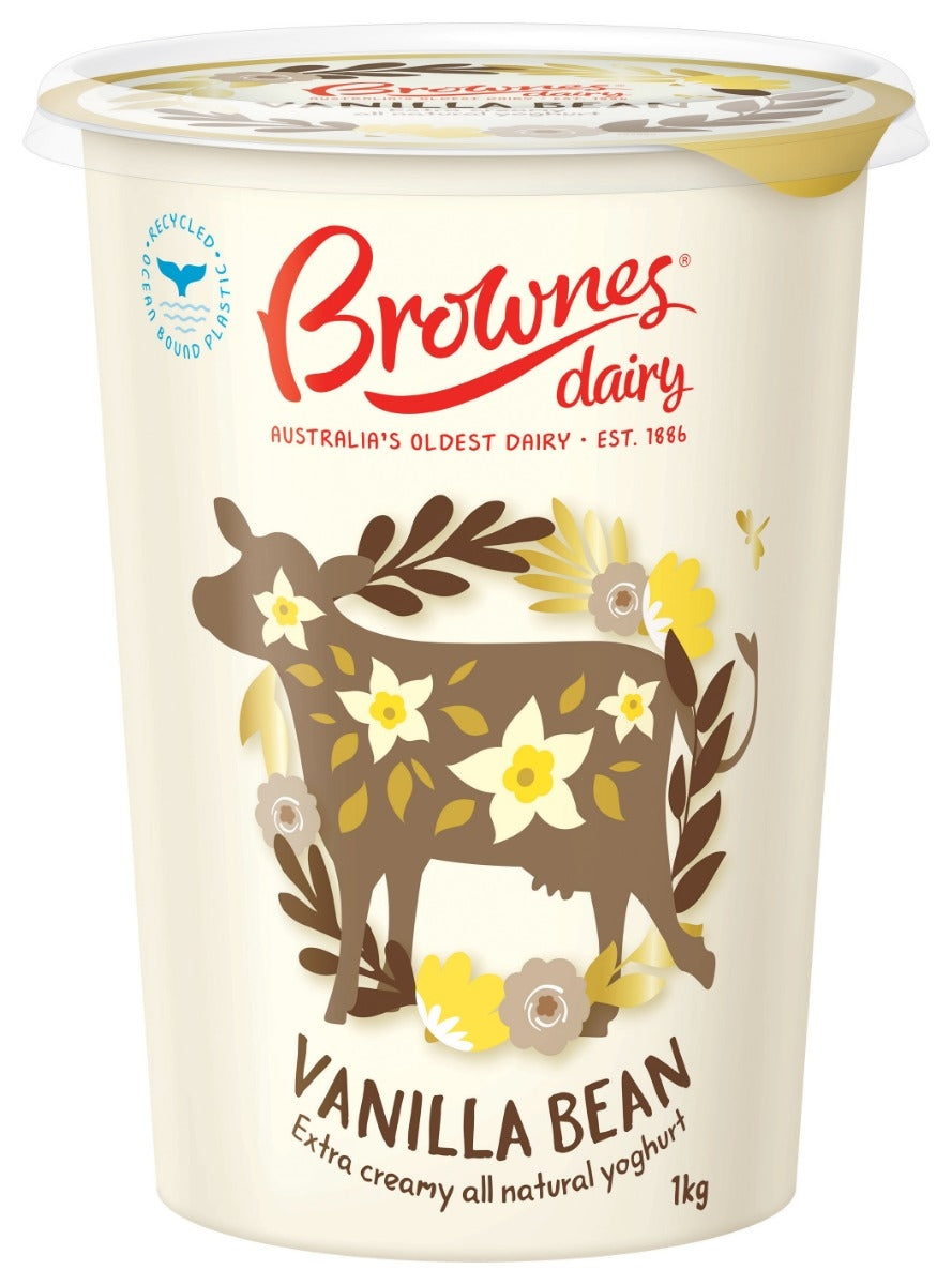 Brownes Dairy Vanilla Bean Natural Yoghurt 1Kg