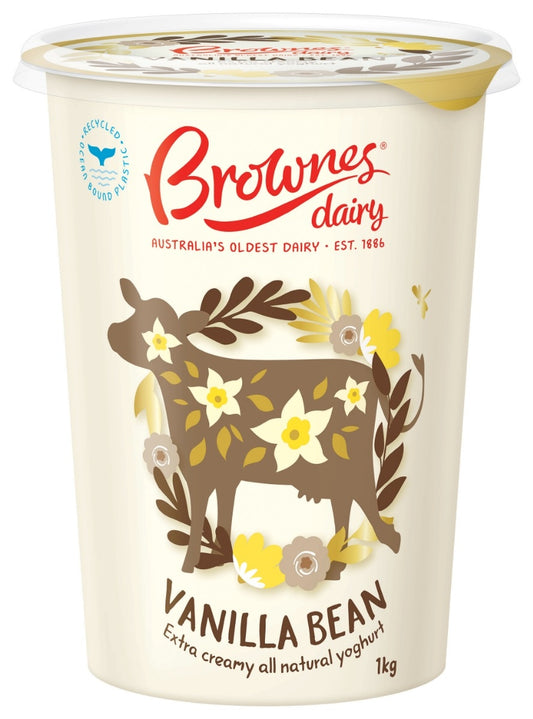 Brownes Dairy Vanilla Bean Natural Yoghurt 1Kg